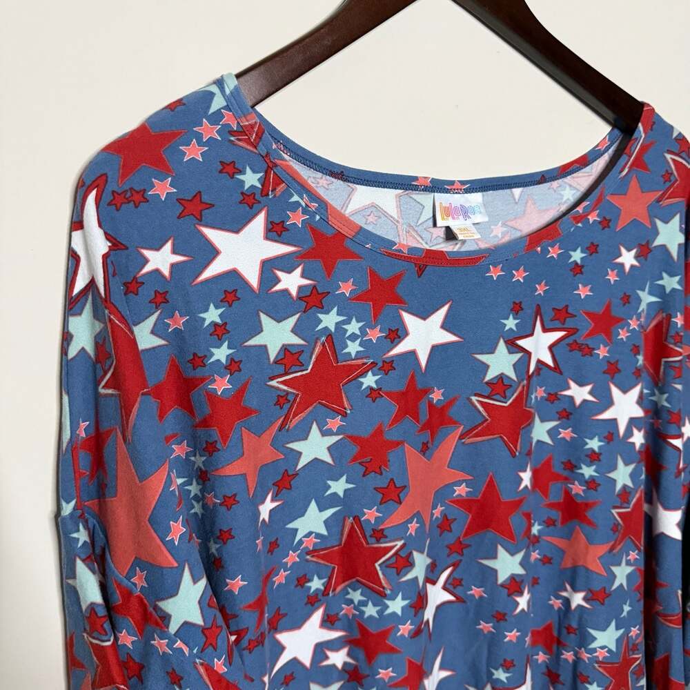 LuLaRoe Star Fourth of July Print High-Low Tunic Top 3XL - Picture 2 of 3
